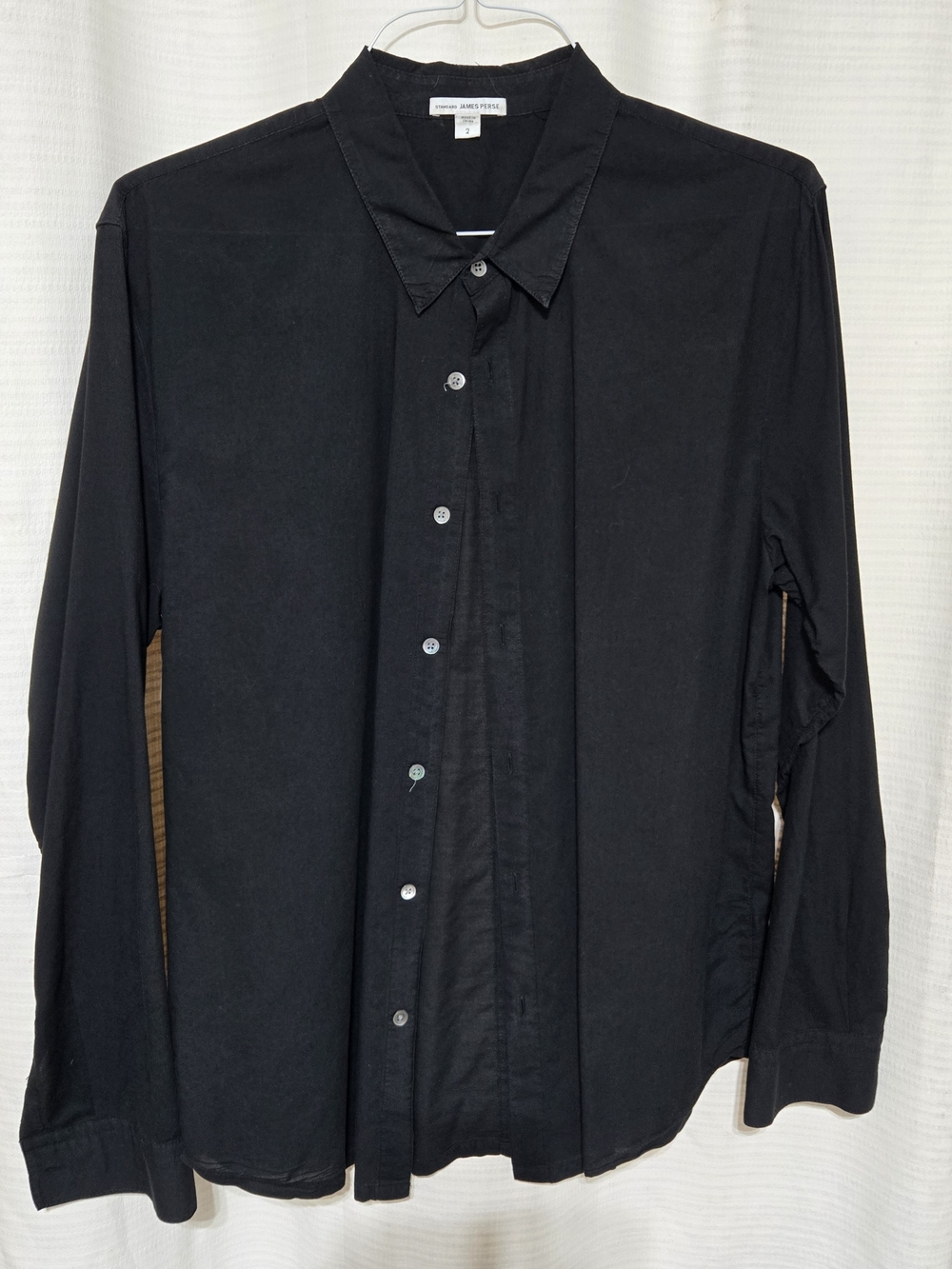 James Perse Black Long-Sleeve Button Shirt